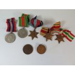 A WWII Five Medal Set and two medallions