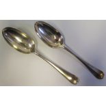 A Pair of George III Silver Table Spoons, London 1784, J. Wren, 112g