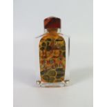 A Chinese Glass Scent Bottle, 8.5cm high