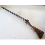 Samuel Nock _ A Nineteenth Century Muzzle Loading Hammer Percussion Shotgun, stock with old worm