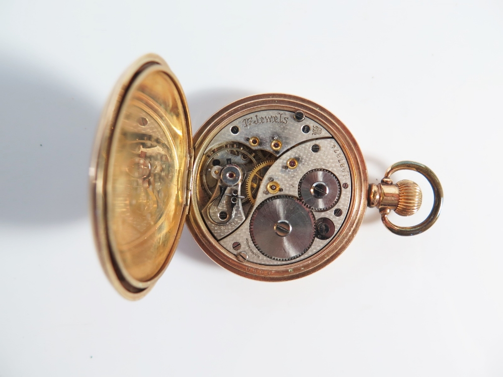 An Elgin Natl Watch Co. Open Dial Pocket Watch in gold plated case, the movement signed B.W. Raymond - Image 2 of 2