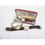 A Selection of Gent's Wristwatches including a Fond Acier Inoxydable 503491, movement marked COUSIER