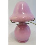 A Perth Glass Table Lamp with pink and gold glass, 30cm high