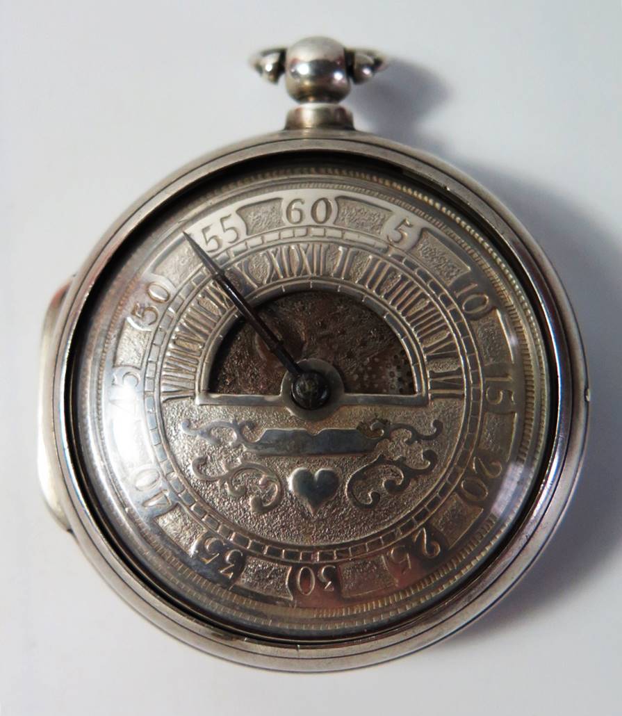 A Rd. Foot - Faversham Night & Day Silver Pair Cased Pocket Watch with chain driven fusee verge