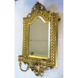 A Nineteenth Century Gilt Gesso Framed Girandole Mirror, 65 x 35cm