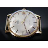 An Omega 18ct Gold Automatic Gent's Waterproof Wristwatch with date aperture _ running