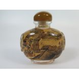 A Chinese Glass Scent Bottle, 7cm high
