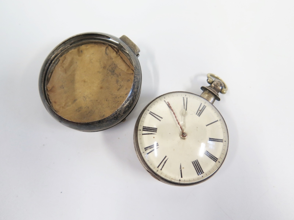 William Richardson Brampton 2363 Silver Pair Cased Pocket Watch with chain driven fusee verge