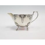A George V Silver Cream Jug with thistle and harebell decoration, Birmingham 1912, William Aitken,