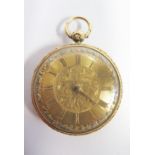 A Fine 18ct Gold Cased Open Dial Key Wound Pocket Watch, Birmingham 1836 _ running