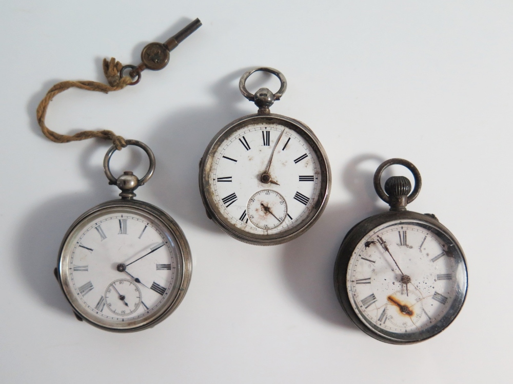 Two Silver Cased Pocket Watches and one other _ all A/F