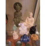 LAPIS LAZULAI AND OTHER HARDSTONE BUDDHAS ETC