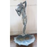 Bronze Garden Water Feature in the form of a nude carrying urn, 142 cm