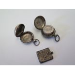 Two Victorian Silver Sovereign Cases, Birmingham 1896 and 1897 and Stamp Case in the form of an