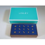 A Linley Bowler Hat & Bow Tie Wooden Box, 20 x 10 cm, in original box