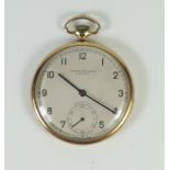 James Walker 9ct Gold Open Dial Pocket Watch, non-runner