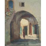 Jules-Louis MORETEAU (1886-1956), titled verso 'Voute Dans La Ville Basse, Safi, Maroc' 1930, oil on