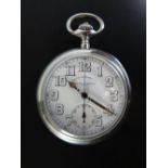 A Vacheron & Constantin - Genève _ Swiss Open Dial Keyless Chronograph Pocket Watch. The enamelled