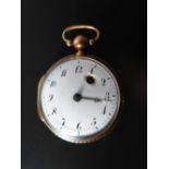 A Lapaute a Paris 18ct Gold Cased Open Dial Pocket Watch with chain driven verge movement, No.