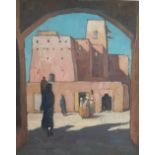 Jules-Louis MORETEAU (1886-1956), titled verso 'Bab Laouina Tiznit Maroc 1931', oil on panel, 27 x