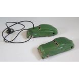 Two English Tin Plate Clockwork Cars, one with remote control