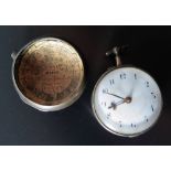 A George III Silver Pair Cased Pocket Watch with chain driven fusee movement, signed L. Sansom