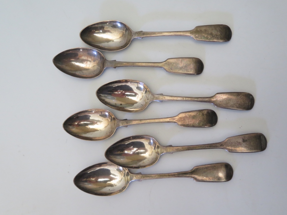 A Set of Six Georgian Silver Tea Spoons, London 1795, 133g