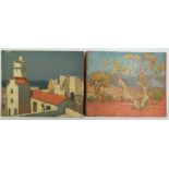 A Pair of Jules-Louis MORETEAU (1886-1956) Paintings, titled verso 'Terrasses et Chapelle Portugaise