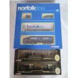 A Corgi Norfolk Lines Boxed Set and two Guinness articulated lorries