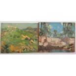 A Pair of Jules-Louis MORETEAU (1886-1956) Paintings, titled verso ' Tombeaux Saadiens et Campagne