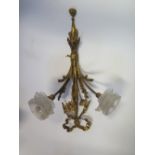 A Set of Four Gilt Brass Wall Lights, 55 cm