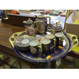 VICTORIA CHINA PART COFFEE SET WITH TRAY