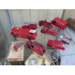 COLLECTION OF MODEL FIRE ENGINES INCLUDING TIMPU, WIKING, MAXWELL, CHARBENS, LONE STAR, ETC