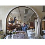 LARGE PAINTED OVERMANTLE MIRROR WITH WALL SUPPORTS