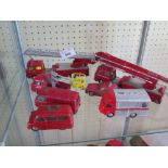 COLLECTION OF CORGI FIRE ENGINES, VANS AND CARS