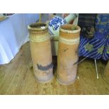 PAIR OF LARGE VICTORIAN CHIMNEY POTS