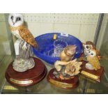 LEONARDO OWL ORNAMENTS, GLASS BOWL ETC