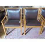 A Pair of Miles Carter Boardroom Armchairs designed by Ronald Carter