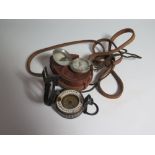 A WWI Dennison Military Compass dated 1917 and WWII Mk.III marching compass by T.G. Co. Ltd. dated