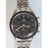 An Omega Speedmaster Gent's Steel Cased Automatic Wristwatch, c. 1960's, runs momentarily