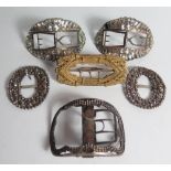 A Collection of Early Shoe Buckles including paste and cut steel examples