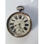 A Victorian Silver Cased Pocket Watch with chain driven fusee movement numbered 68740, London