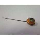 A Nineteenth Century Gold Mounted Operculum Shell Stick Pin