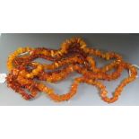 Rough Amber Bead Necklaces, c. 170g