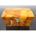 An Amber Bead Necklace 55.9g and amber box