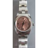 A Rolex Ladies Oyster Perpetual steel cased wristwatch, boxed