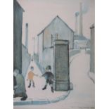 L.S. Lowry 1959, limited edition print 285/850 with embossed mark, 36 x 25cm, framed and glazed