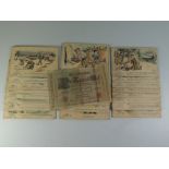 A Collection of 23 Sketches of Tommy's Life Postcards and German bank note