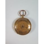 An 18ct Gold Lady's Open Dial Fob Watch, in need of attention