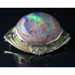 A Walton & Co. 14K Gold Cabochon Opal Brooch, 33mm